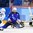 GANGNEUNG, SOUTH KOREA - FEBRUARY 14: USA's Noah Welch #5 makes a save off a shot from Slovenia's Sabahudin Kovacevic #86 during preliminary round action at the PyeongChang 2018 Olympic Winter Games. (Photo by Matt Zambonin/HHOF-IIHF Images)

